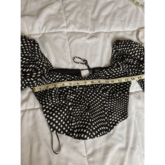 For Love and Lemons Kat Long Sleeve Corset Top Polka Dot XS NWT - Picture 3 of 8
